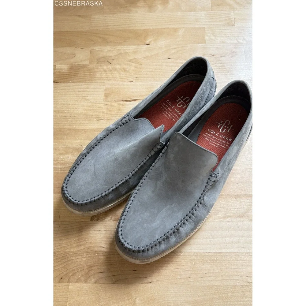 Cole Haan Gray Men's Loafers Suede Hampton American Classics Shoes C39891 - 11.5